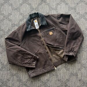 Dark Brown Carhartt J97 Blanket Lined Detroit Jacket Size XL